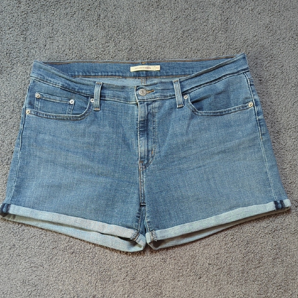 Levi's Women's Classic Blue Mid Length Jean Shorts